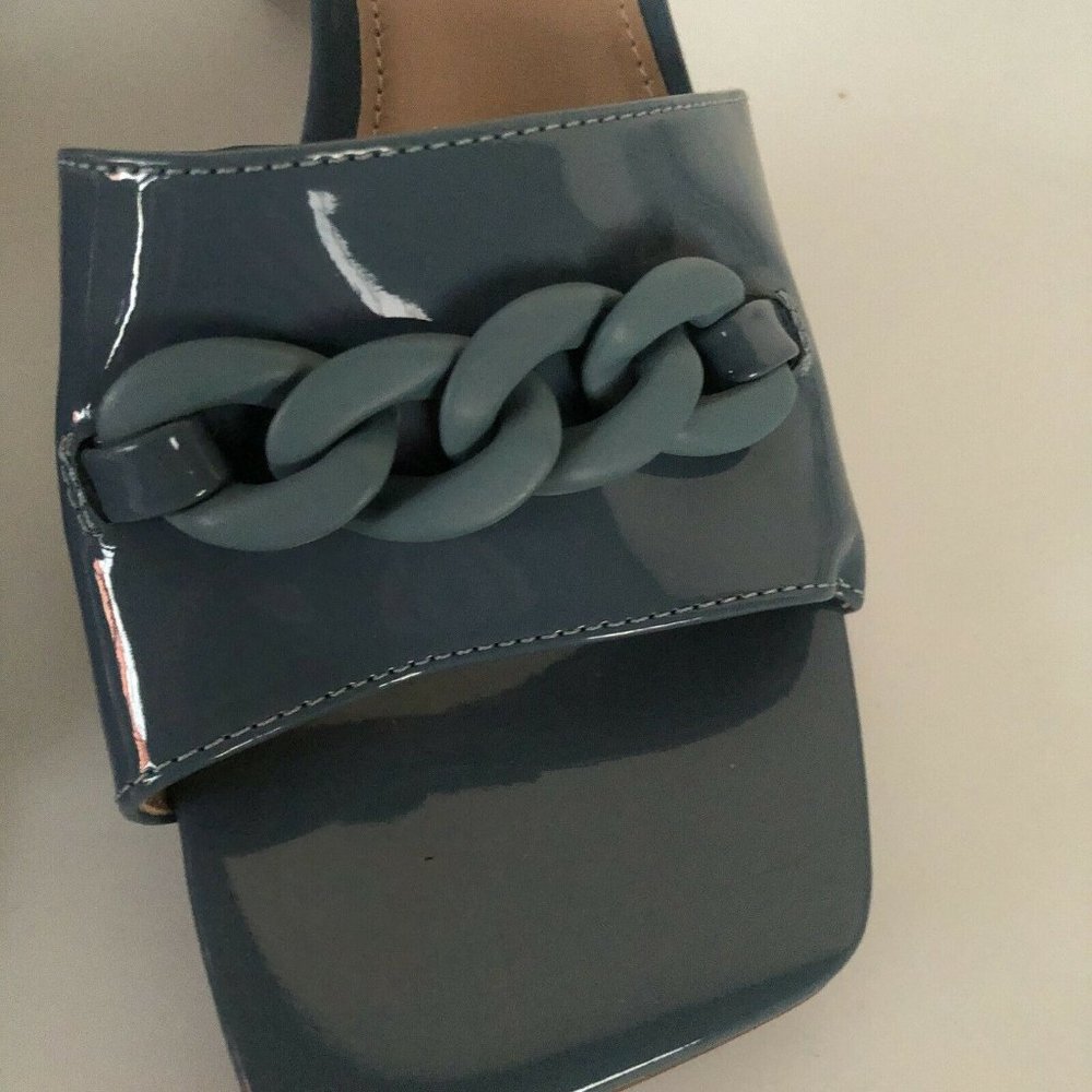Steve Madden Rego Slides Blue Patent Leather Heels - Picture 8 of 9